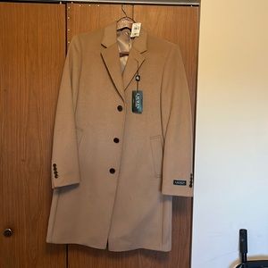 Brand New with tags Ralph Lauren tan wool overcoat.